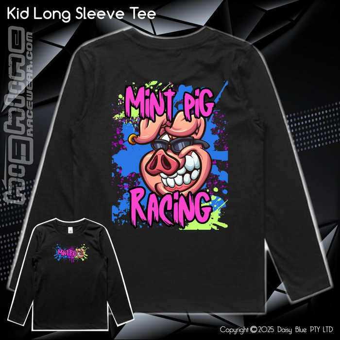 Long Sleeve Tee - Mint Piglet Grunt