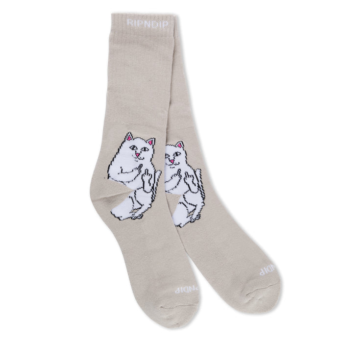 RIPNDIP Lord Nermal Socks (Oatmeal Heather)