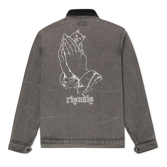 RIPNDIP Los Feliz Denim Work Jacket (Charcoal Stone Wash)
