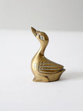 mid century brass duck figurine