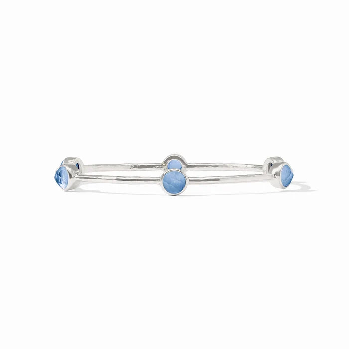 Milano Luxe Bangle- Silver- Blue