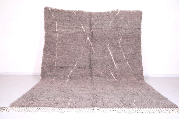 Minimalist taupe Moroccan rug with subtle white accents - Custom size - custom moroccan rugs