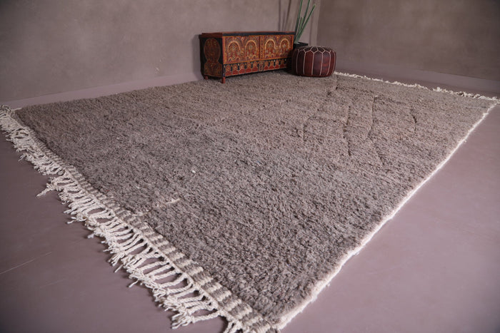 Minimalist taupe Moroccan rug with subtle white accents - Custom size - custom moroccan rugs