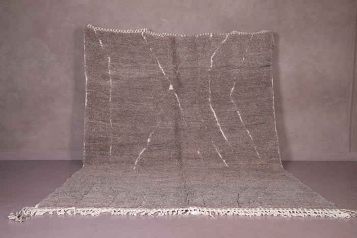 Minimalist taupe Moroccan rug with subtle white accents - Custom size - custom moroccan rugs