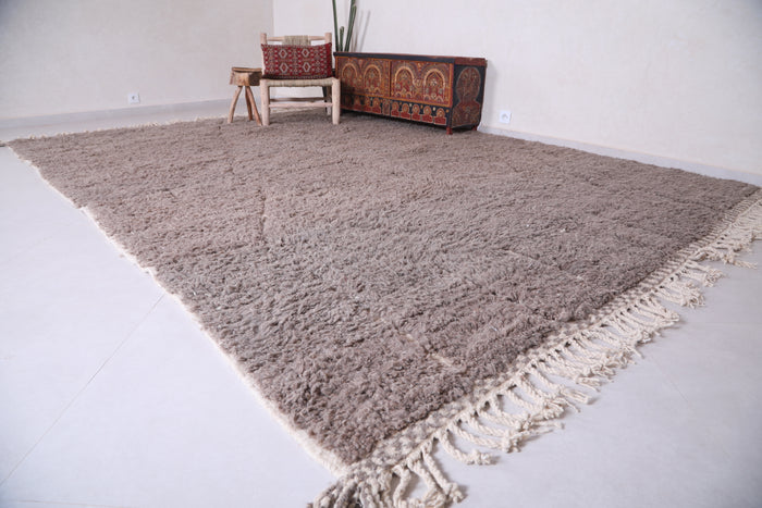 Minimalist taupe Moroccan rug with subtle white accents - Custom size - custom moroccan rugs