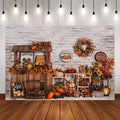 Mocsicka Autumn Theme Maple Leaf and Pumpkin Photo Background-Mocsicka Party