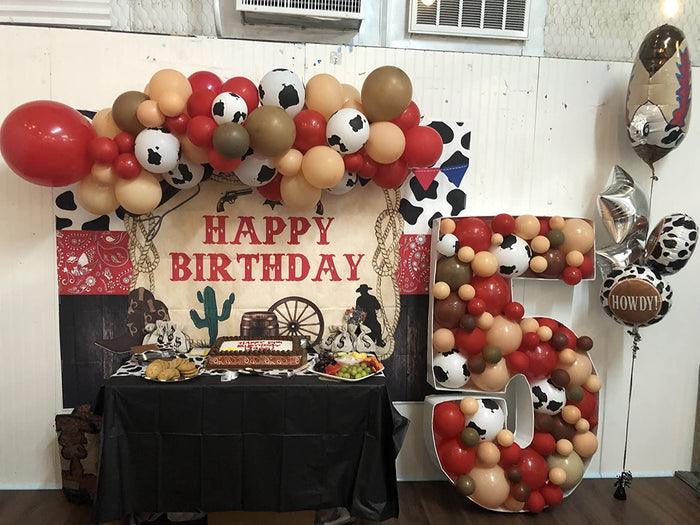 Mocsicka Cowboy Hat and Boots Happy Birthday Backdrop-Mocsicka Party