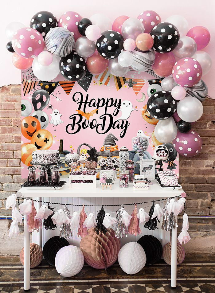 Mocsicka Happy Boo Day Halloween Baby Shower Banner-Mocsicka Party