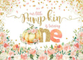 Mocsicka One Little Pumpkin isturning Baby Shower Back Drops Flower Background-Mocsicka Party