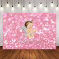Mocsicka Sliver Angel Wings Royal Baby Shower Glitter Lights Photo Background-Mocsicka Party