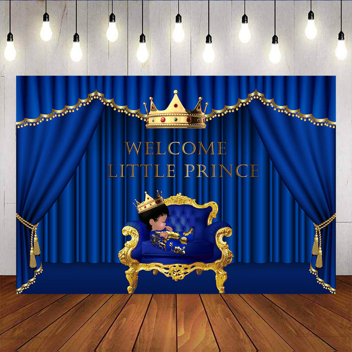 Mocsicka Welcome Little Royal Prince Golden Crown Baby Shower Party Decoration Props-Mocsicka Party