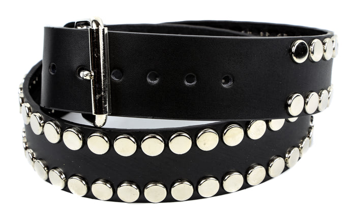 Nailhead Stud 2 Row Studded Punk Influenced Belt By Funk Plus