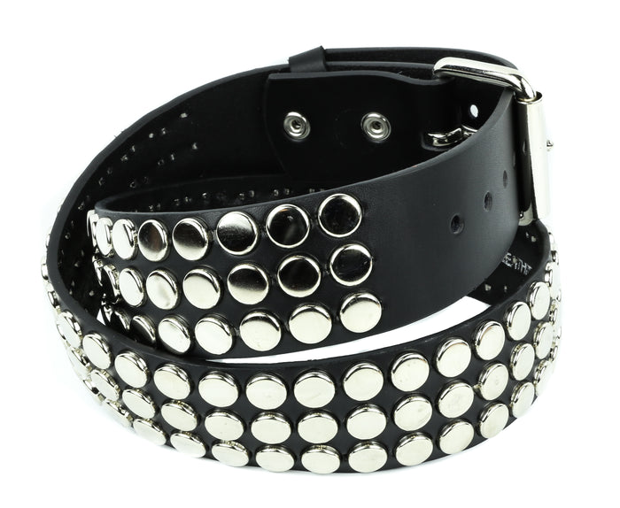 Nailhead Stud 3 Row Studded Punk Influenced Belt By Funk Plus