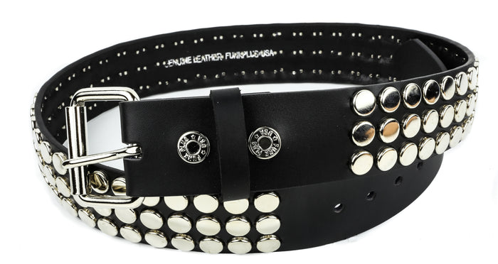 Nailhead Stud 3 Row Studded Punk Influenced Belt By Funk Plus
