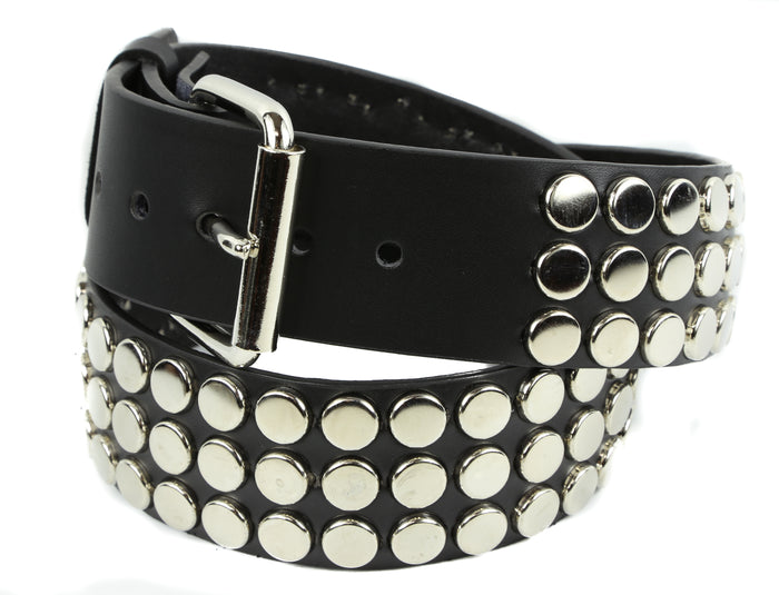 Nailhead Stud 3 Row Studded Punk Influenced Belt By Funk Plus