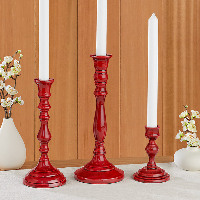 Napa Home & Garden Hugh Enameled Taper Candleholders