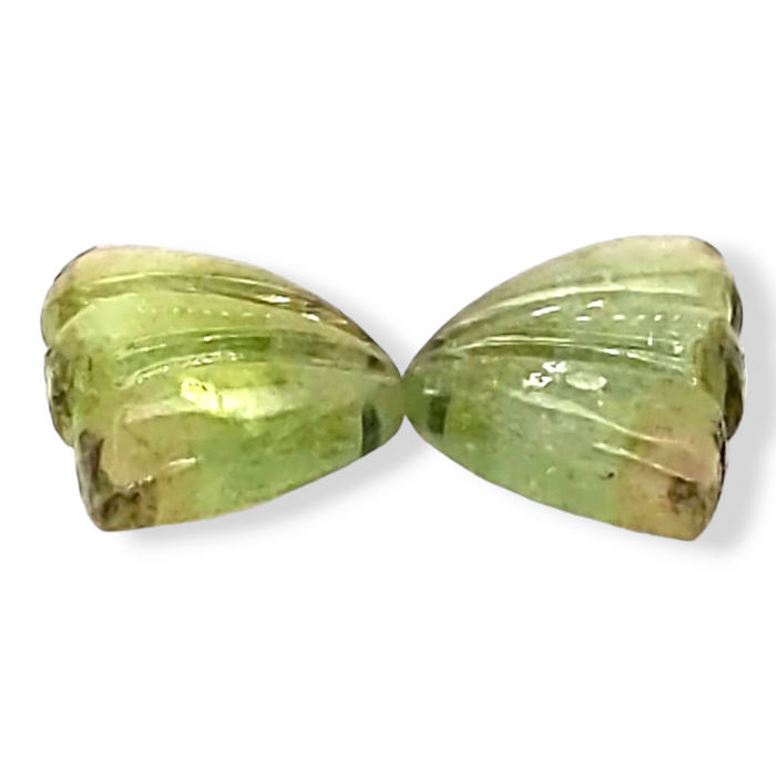 Natural Watermelon Tourmaline Butterfly Carved Pair | Size:14x10mm - The LabradoriteKing