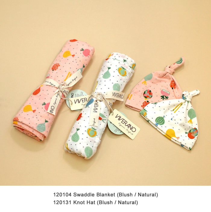 Organic Muslin Swaddle Blanket - Veggie Salad