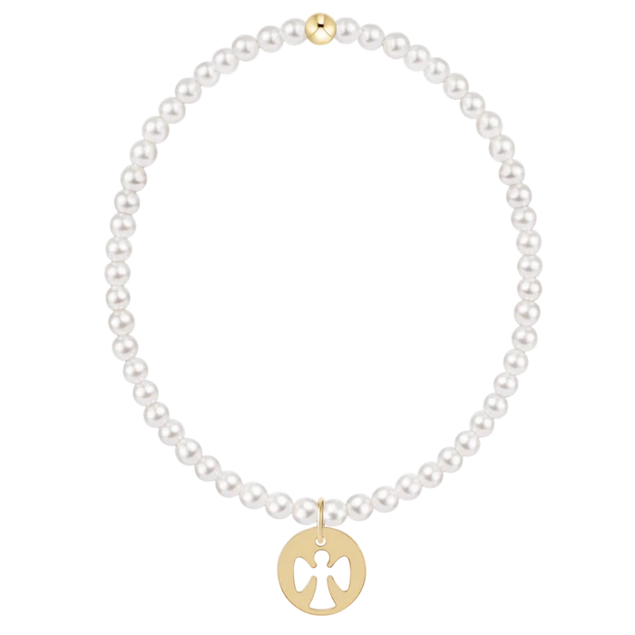 Pearl Guardian Angel Disc Charm