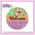 Peeking Bunny Welcome Template & Digital Cut File