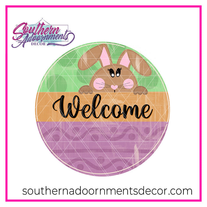 Peeking Bunny Welcome Template & Digital Cut File