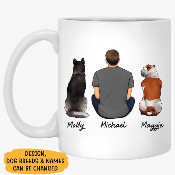 Personalized Dog Dad Mug - Happy Father's Day Best Dad Gift From the Dog, Custom Dog Breed & Name Two-Tone Accent
