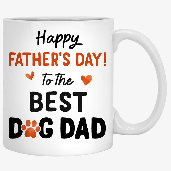 Personalized Dog Dad Mug - Happy Father's Day Best Dad Gift From the Dog, Custom Dog Breed & Name Two-Tone Accent