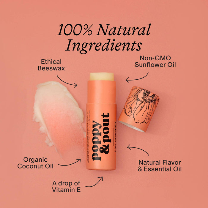 Poppy & Pout - Lip Balm, Pink Grapefruit