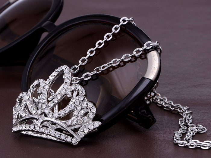 Princess Tiara Crown Pendant Necklace