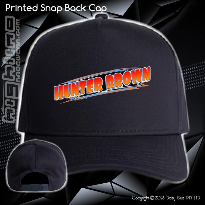 Printed Snap Back CAP - Hunter Brown
