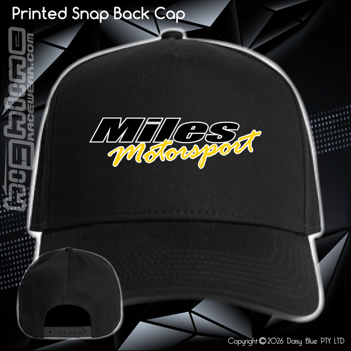 Printed Snap Back CAP - Miles Motorsport