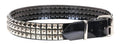 PVC Vinyl Black 3 Row Studded Punk Influenced Belt By Funk Plus