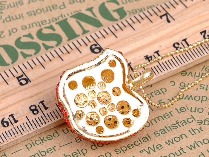 Red Bitten Apple Fruit Pendant Chain Necklace - ALILANG.COM