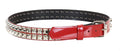 Red Patent 2 Row Studded Punk Influenced Belt By Funk Plus