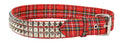 Red Plaid 3 Row Studded Punk Influenced Belt By Funk Plus