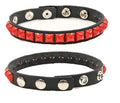 Red Stud 1 Row Black Studded Leather Armlet Armband