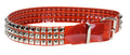 Red Vinyl Black 3 Row Studded Punk Influenced Belt By Funk Plus