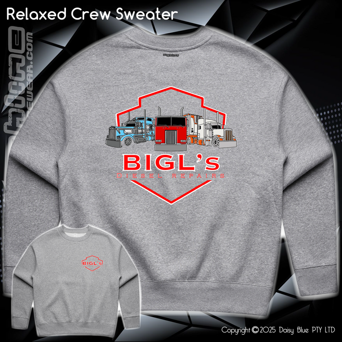 Relaxed Crew Sweater - Big L's Diesel Repairs