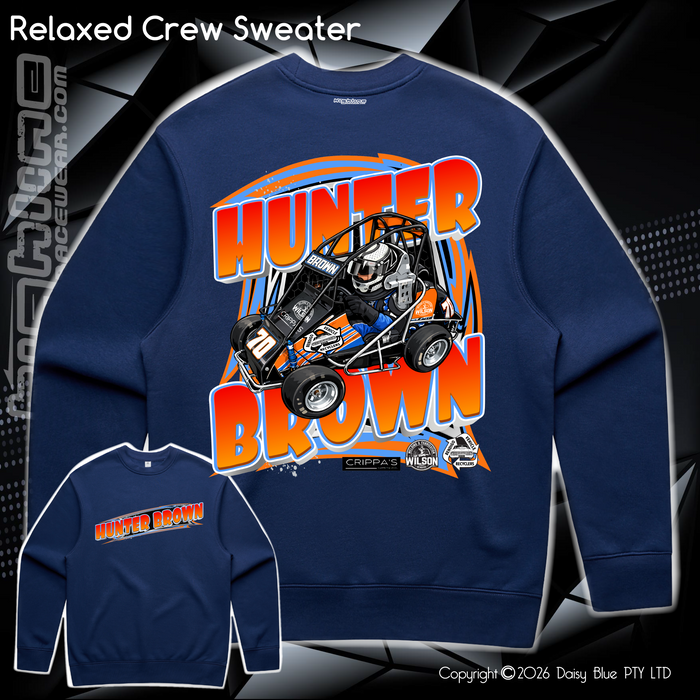 Relaxed Crew Sweater - Hunter Brown