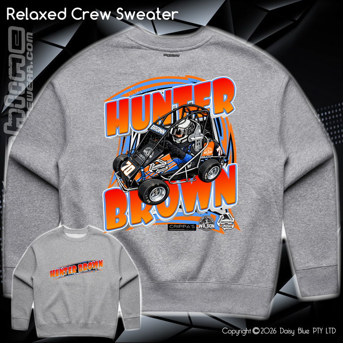 Relaxed Crew Sweater - Hunter Brown