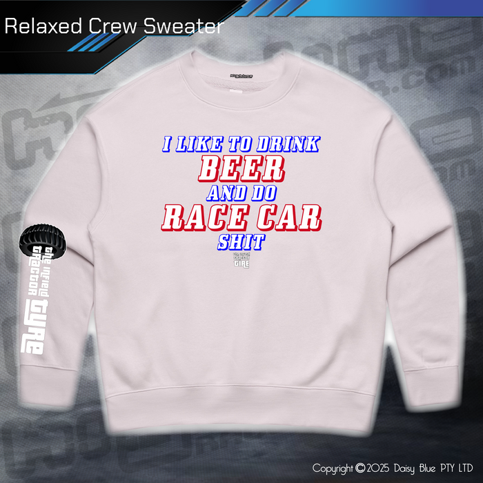 Relaxed Crew Sweater - Infield RACE CAR SH*T