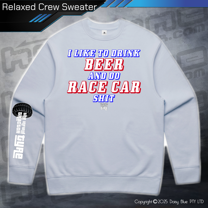 Relaxed Crew Sweater - Infield RACE CAR SH*T