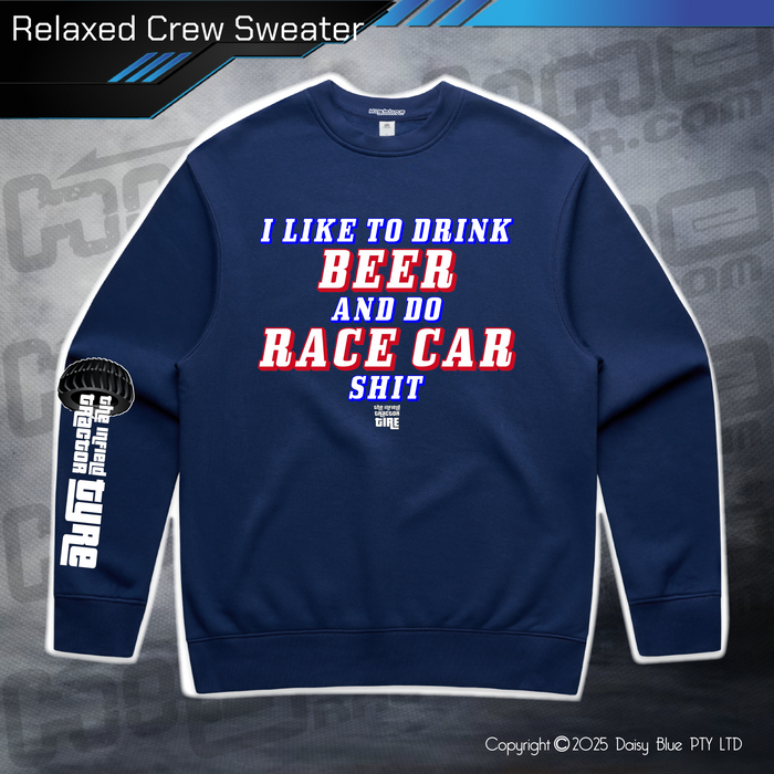 Relaxed Crew Sweater - Infield RACE CAR SH*T