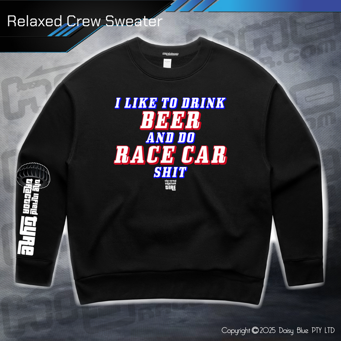 Relaxed Crew Sweater - Infield RACE CAR SH*T