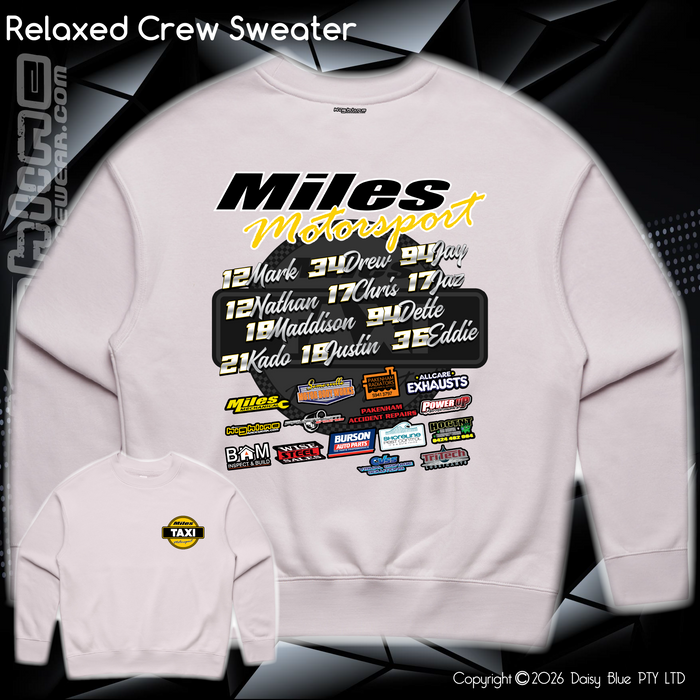 Relaxed Crew Sweater - Miles Motorsport