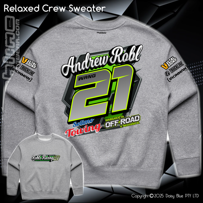Relaxed Crew Sweater - Robls Racing