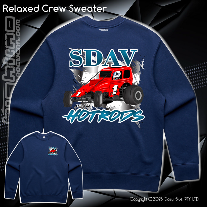 Relaxed Crew Sweater - SDAV Hotrods
