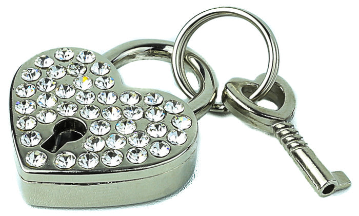 Rhinestone Heart Padlock With Keys