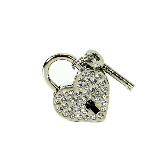 Rhinestone Heart Padlock With Keys