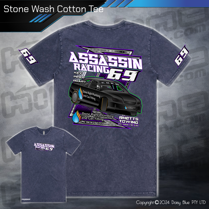 Stonewash Tee - Assassin Racing